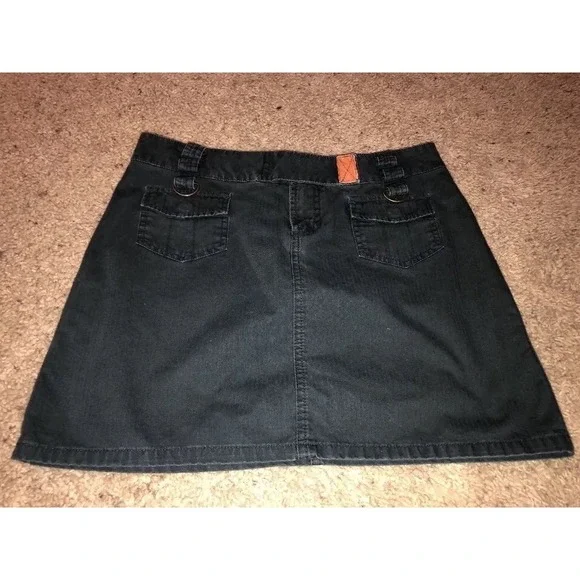 FREE PEOPLE Faded‎ Black Mini Skirt Size 3 / 4 Womens Juniors Pockets