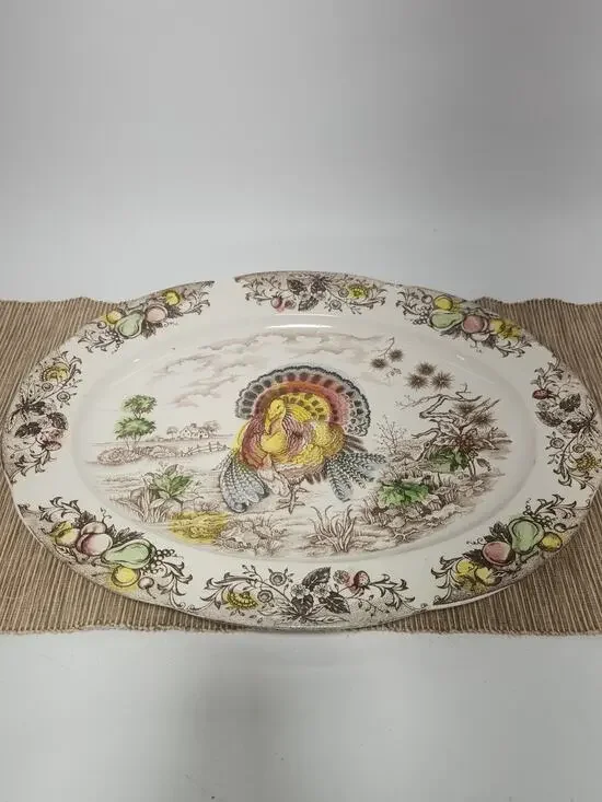 Vintage Indiana Turkey Oval Serving Platter 18