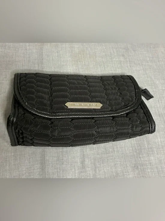Aimee Kestenberg Black Quilted Cosmetic/Toiletry Bag with Logo Plate