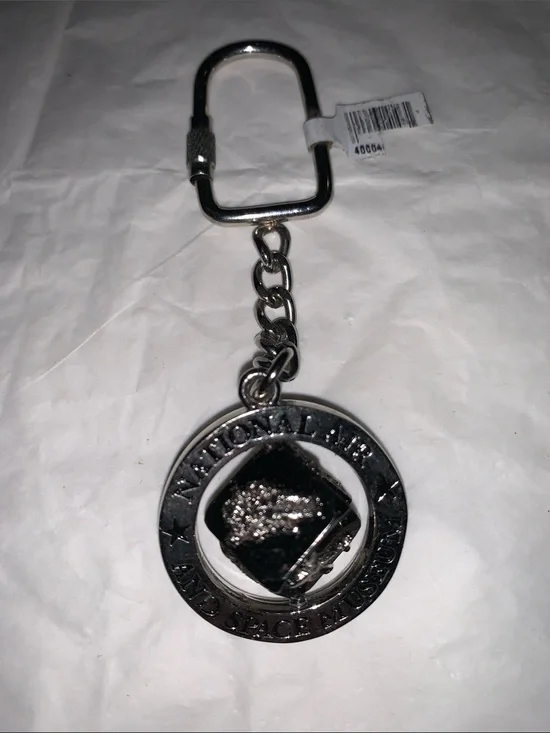 National Air and Space Museum Silver tone Keychain with Space Capsule Charm
