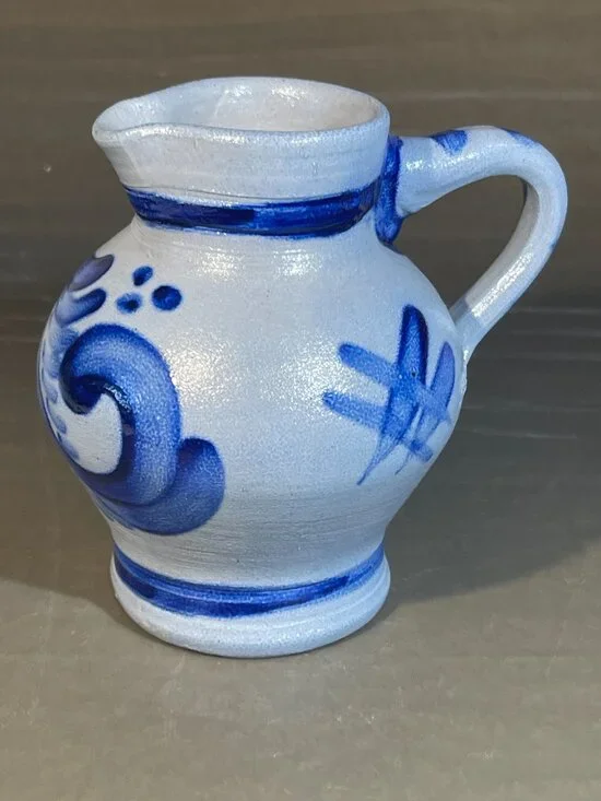 Salt Glazed Hand painted 4.5