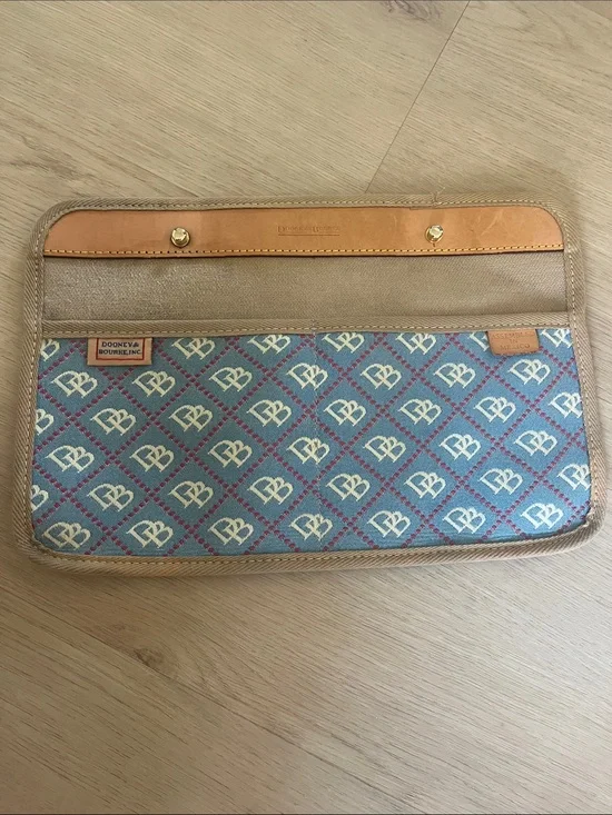 Vintage Dooney & Bourke Blue DB Monogram Travel Organizer / Jewelry Case