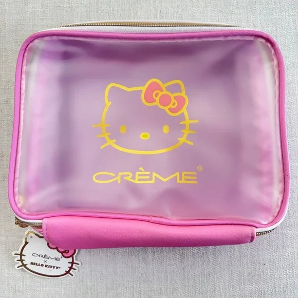 The Creme Shop x Hello Kitty Beauty‎ Travel Case Pink Clear Makeup Bag HKTC9196