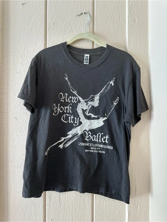 NEW FREE PEOPLE THE BUREAU BLACK BALLET INSPIRED T SHIRT TOP WOW XL