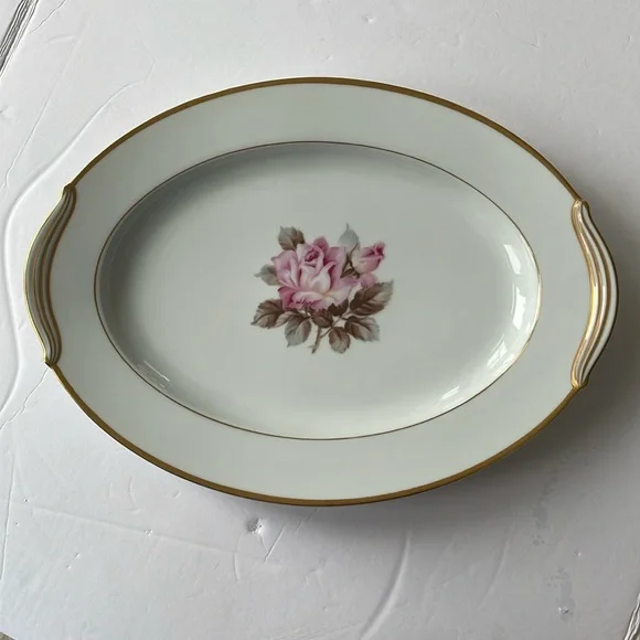Noritake pink rose small platter 9x12 Rosetta