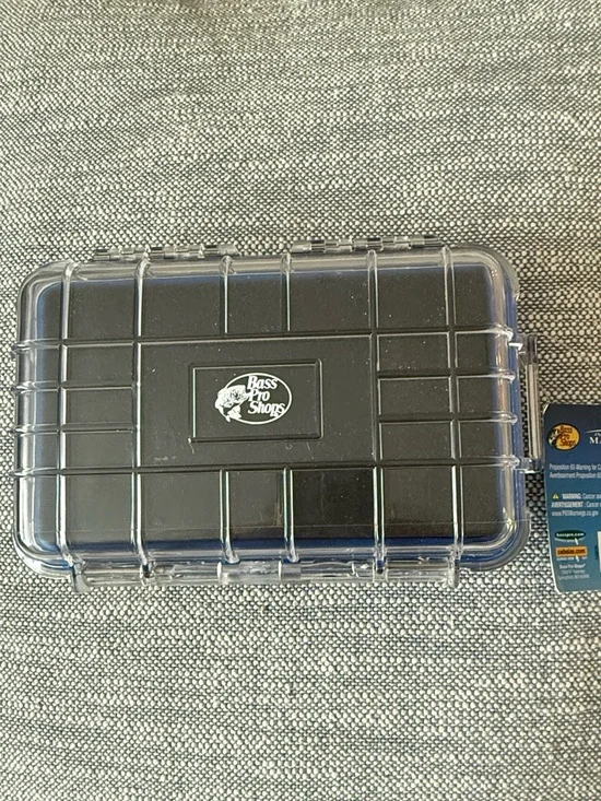 Bass Pro Shop Clear Lid Waterproof Tackle/Storage Box - Black Interior