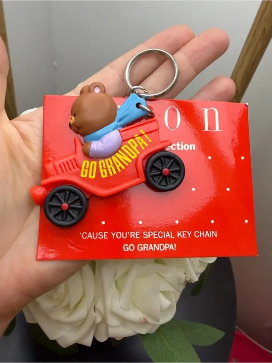 Go Grandpa! Red Bear Car Keychain – Kid Toy Accessory