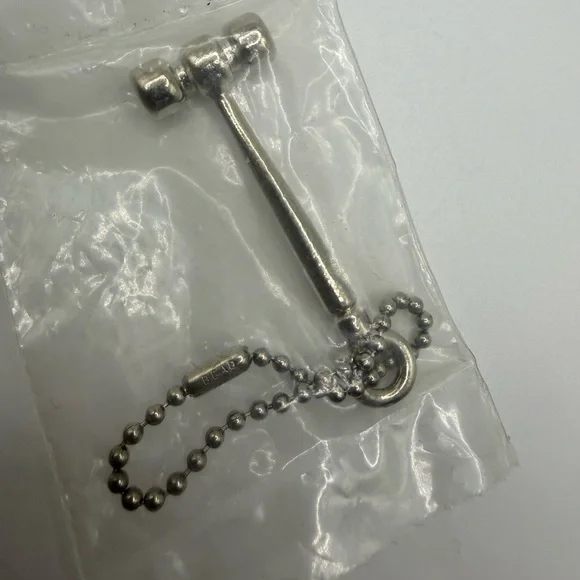 Mini Gavel Keychain Silver Tone New in Package Novelty Gift
