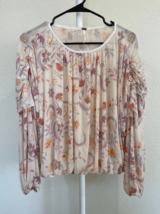 Free People Wildflower Honey Floral Top Small