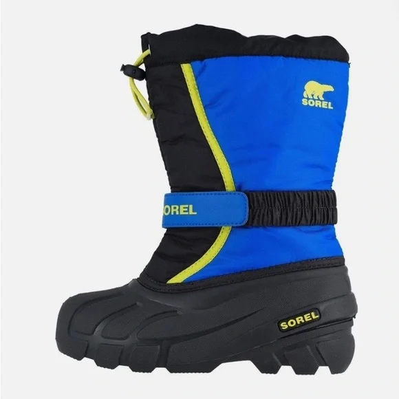 SOREL Kids Blue Nylon Flurry Waterproof Insulated Snow Boot Size 6‎
