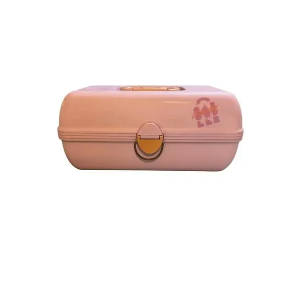Vintage Lavender Caboodles Style Makeup Train Case Organizer Mirror USA Purple