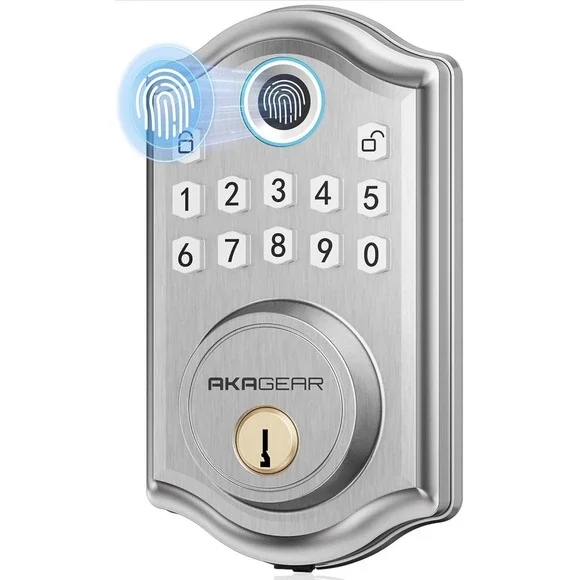 AkaGear DS10 Keyless Entry Door Lock with Door Knob, Fingerprint Door‎ Lock