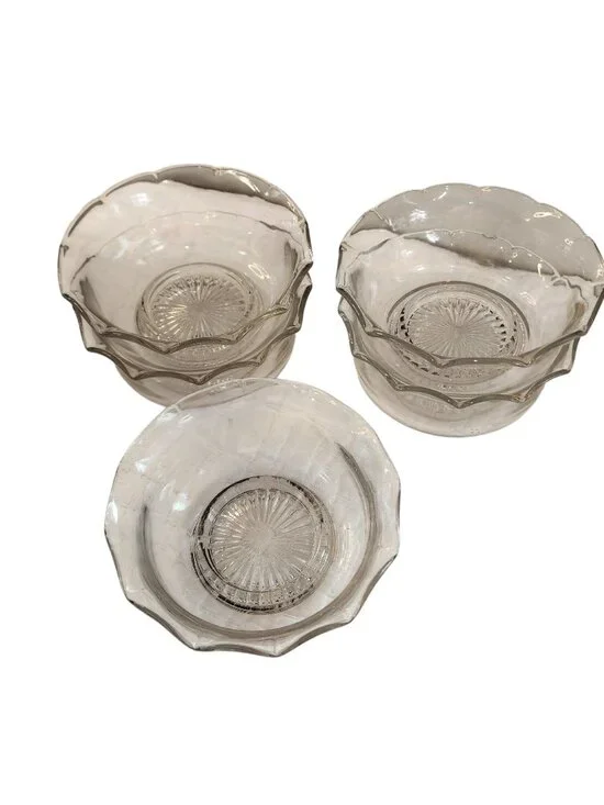 Vintage Jeannette Glass Co Iris / Herringbone Clear Depression-era Berry / Fruit