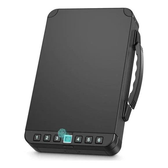 Miisekmy Biometric Handgun Safe Portable Fingerprint Digital Keypad Gun Lock Box