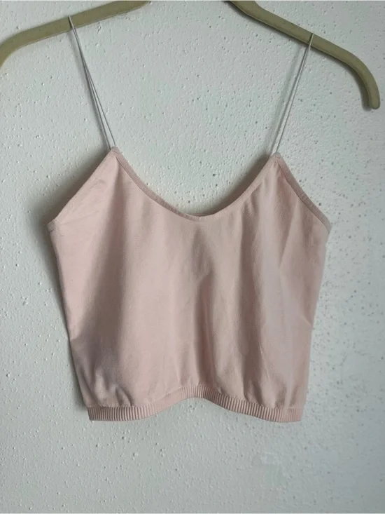 Free People Soft Pink Spaghetti Strap Crop Top