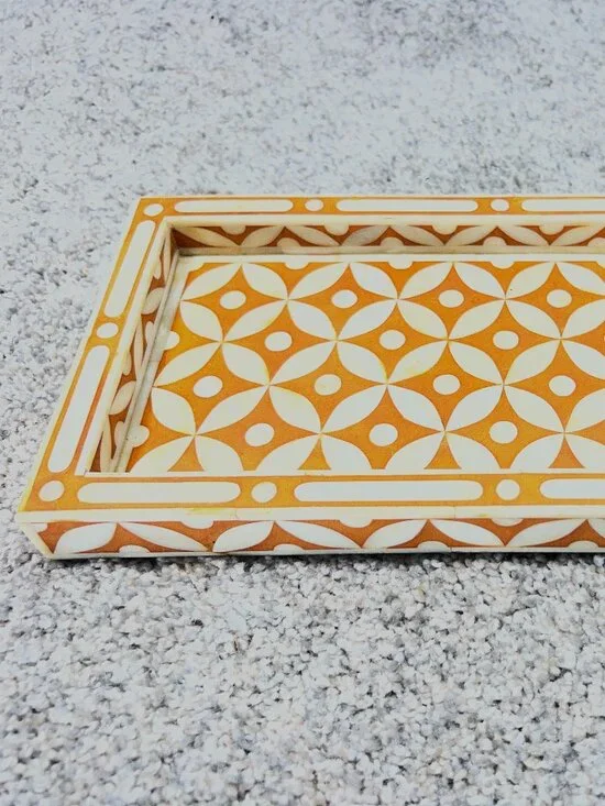 Handmade‎ Bone Inlay Serving Decorative Tray - Brand New - Made in India