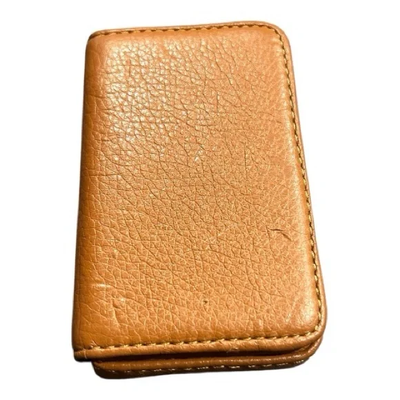 Vintage Brown Leather Card Holder Wallet Minimalist Slim Pocket Organizer