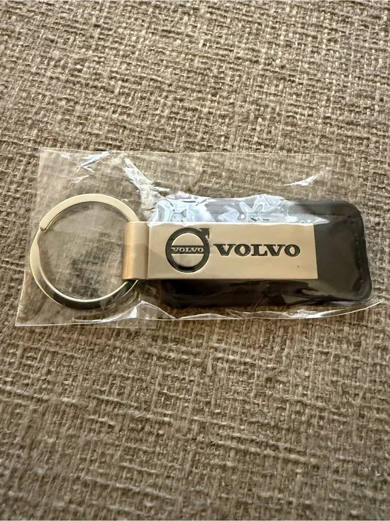NEW Volvo Cars Orange County Black Leatherette Keychain
