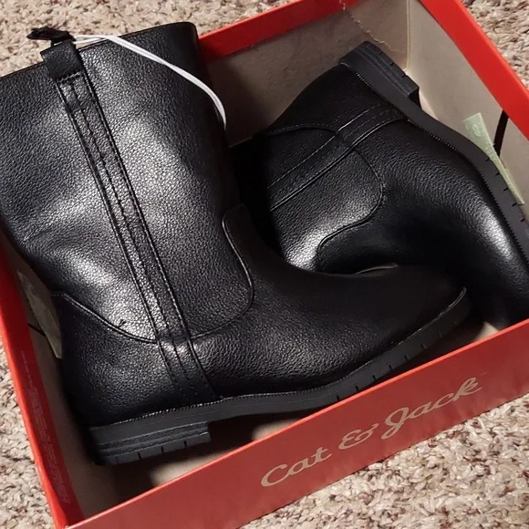 Cat and Jack Black Riding Boots Mimi New 11 Toddler Little Kid