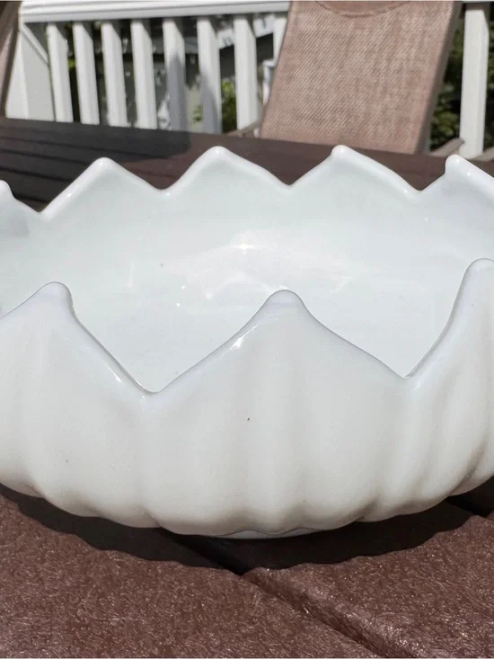 Westmoreland Milk Glass Lotus Bowl