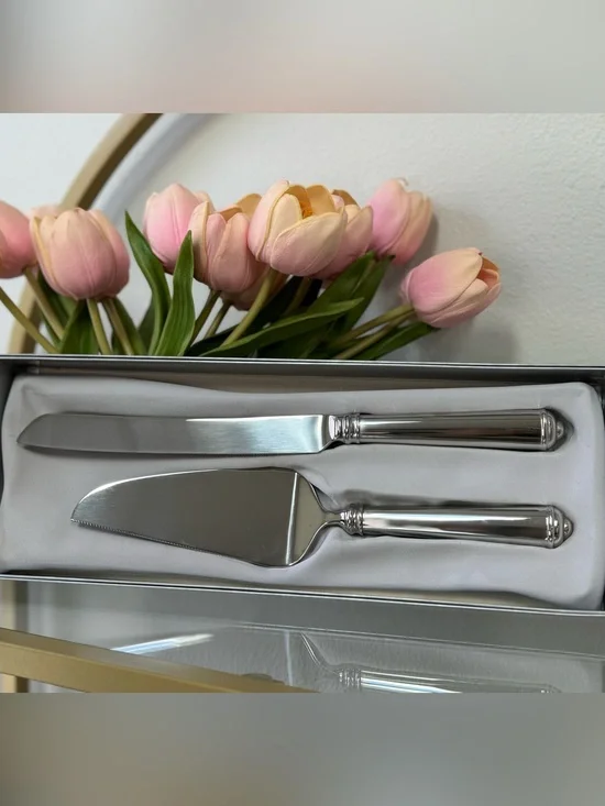 Crate & Barrel by Lenox Stainless Cake Knife & Server Set