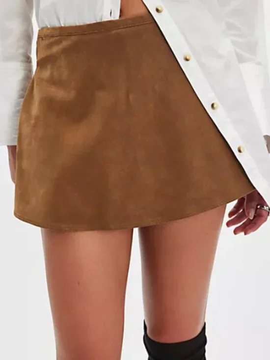 Free People We The Free Brown Suede Skort • Size S • Never Worn
