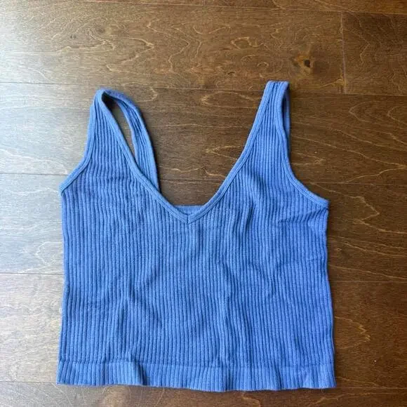 Free people blue ribbed crop