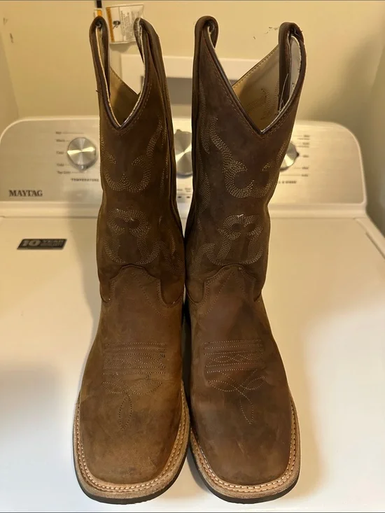 Kids Brown Western Pull-On Cowboy Boots