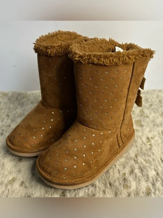 5 for $25🔥Crazy 8 Tan Moccassin Booties Baby Girl Size 7