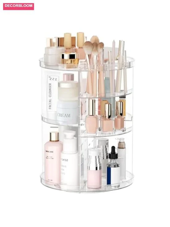 Rotating Makeup Organizer, 8 Adjustable Layers Spinning Skincare Storage with