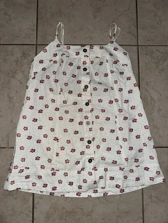 Womens Free People White Red M Button Front Cami Tank Top