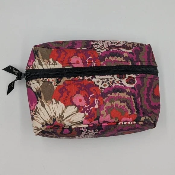 Vera Bradley Cosmetic‎ Bag Makeup Pouch Floral Print Zippered Pouch Organizer
