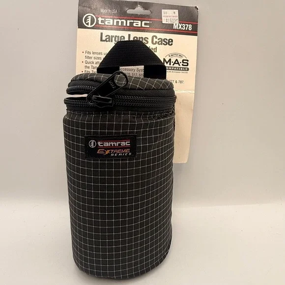 Tamrac MX378 Extreme Series Large Lens Case MAS Padded Pouch Black Grid USA Made