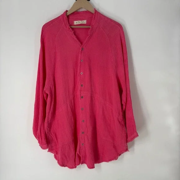 Free People We The Free Summer Daydream Gauze Tunic Button Up Top M Resort