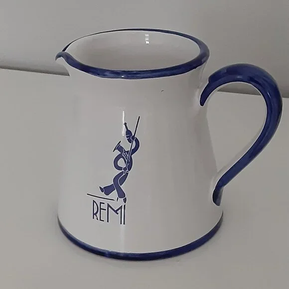 REMI limited edition hand painted in Italy - ceramic milk jug