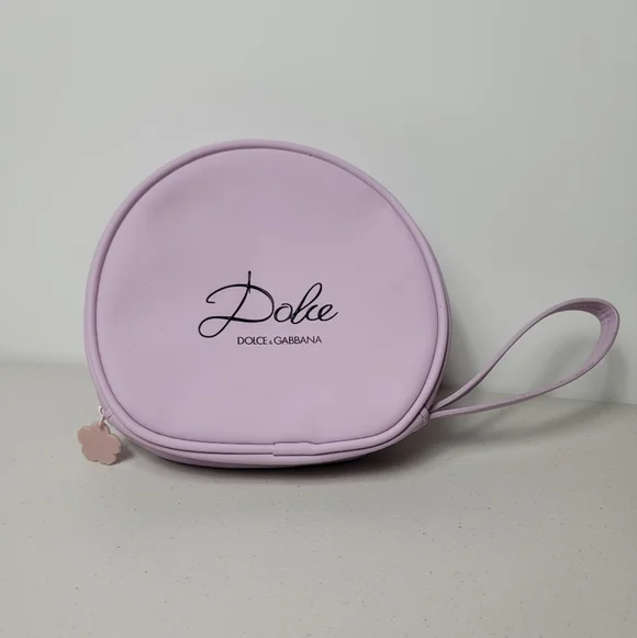 DOLCE GABBANA Pink Makeup Travel Cosmetic Bag