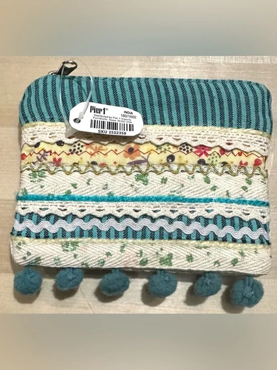 NEW, Pier 1 Imports Coin Purse, Y2K Vintage Style, New with Tags, Made in India
