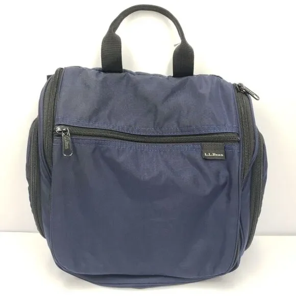 L.L.Bean Personal Organizer Hanging Travel Toiletry Bag Navy Blue Medium Unisex