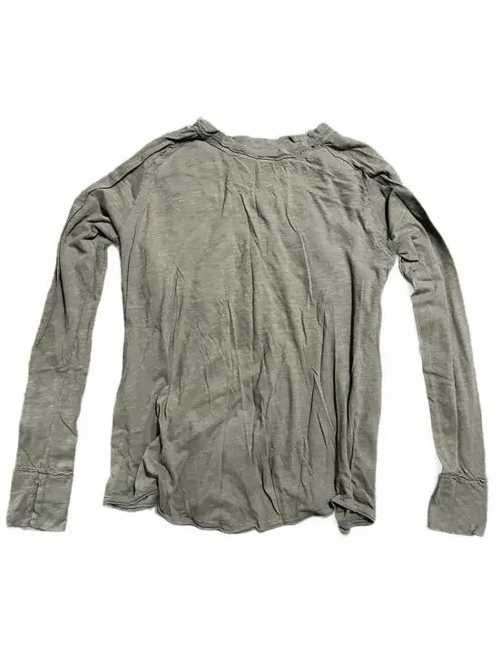 Women’s Free People Khaki Green Long Sleeve Basic Top Size  L