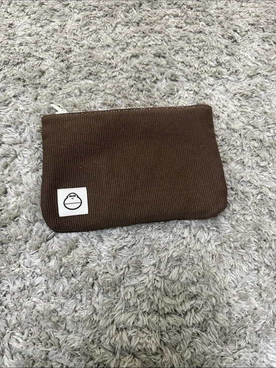 Brown Zip Pouch Small Travel Organizer