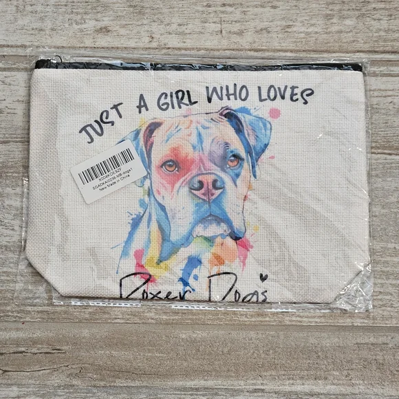 Just A Girl Who Loves Boxer Dogs Canvas Pouch - Multicolor