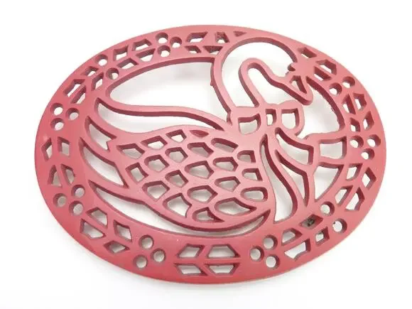 Vintage Red Cast Iron Trivet Goose Country Farmhouse Kitchen Decor Wall Hanging
