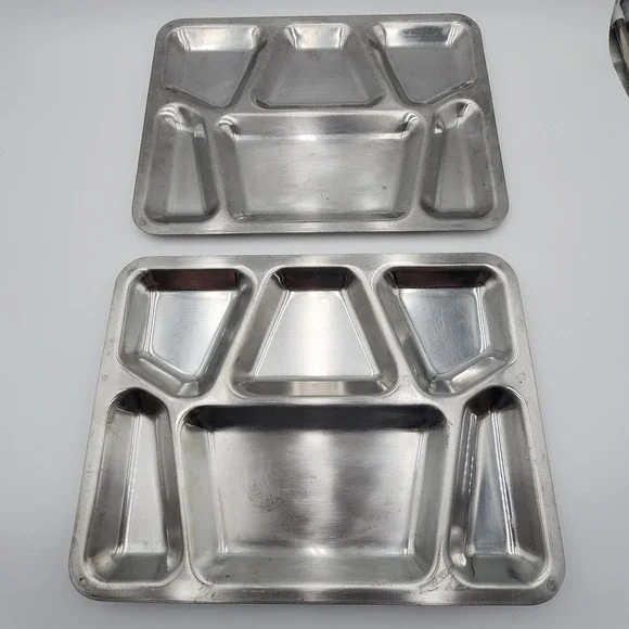 Vintage‎ 1951 US Military Mess Tray Carrollton Mfg Co Stainless Steel Divided