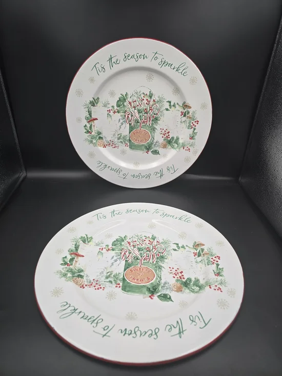 Holiday Candy Cane Decorative Dinner Plates by