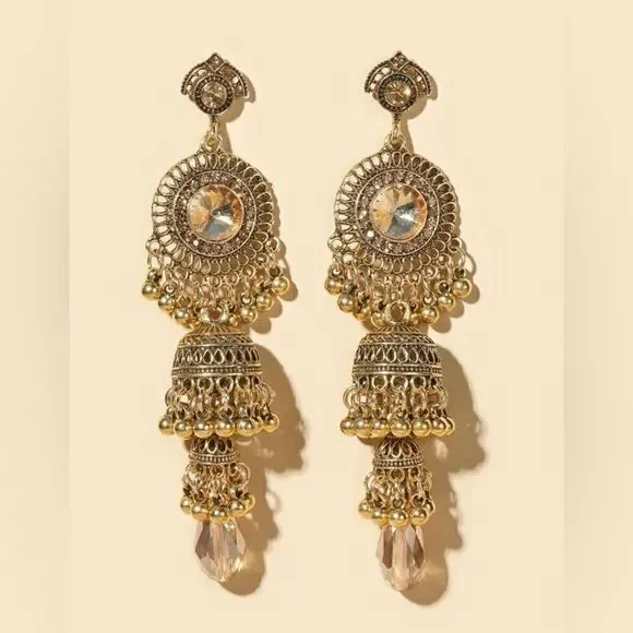 Boho crystal drop earrings M646