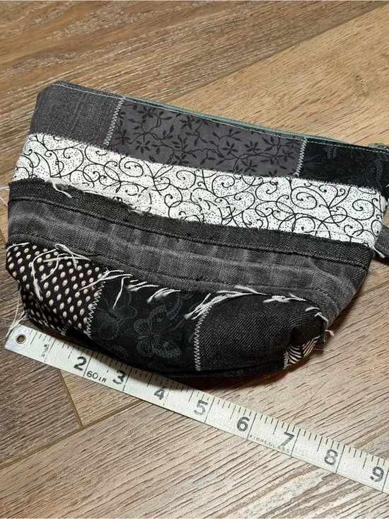 Black & White Patchwork Wristlet Clutch