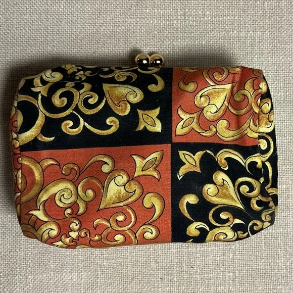 VTG Versace Parfums Barocco Kiss-Lock Coin Purse Mirror Small Clutch GWP