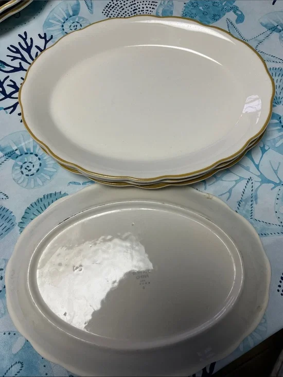 Buffalo china platter with gold trim 4