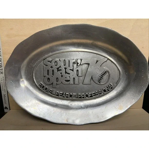 Pewter USA‎ Oval Serving Tray Silver Sour Mash Open 76 Eddie Pearce Professional