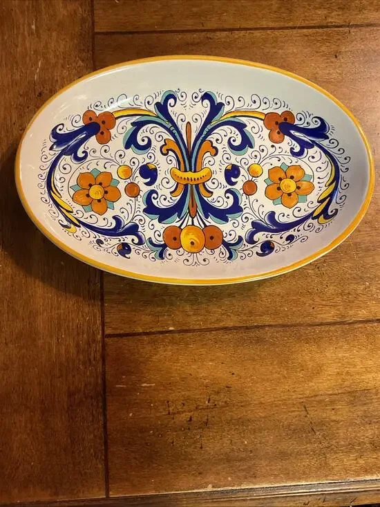 Ceramica Nova Deruta Oval Italian Pottery Tray 10.5” x 7